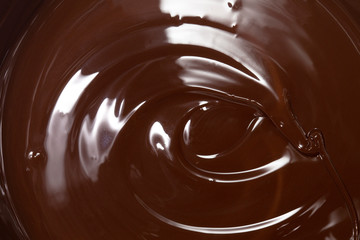 Melted hot chocolate. Chocolate desserts, sweets and confectionery.