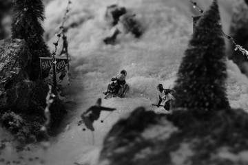 group of people walking in the snow