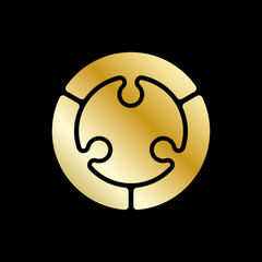 Vector abstract circle logo design element. Golden color. EPS 10.