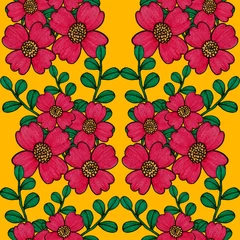 Plexiglas foto achterwand Creative seamless pattern with flowers in ethnic style. Floral decoration. Traditional paisley pattern. Textile design texture.Tribal ethnic vintage seamless pattern. Asian art. © Natallia Novik