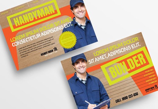 Handyman Flyer Layout with Bold Colors