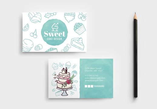 Cake Shop Business Card Layout