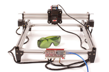 Laser engraver and laser cutter machine isolated