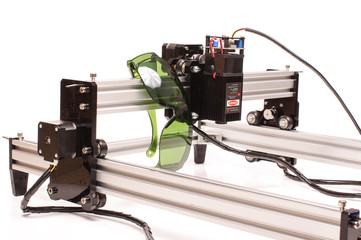 Laser protection glasses and high power laser close up
