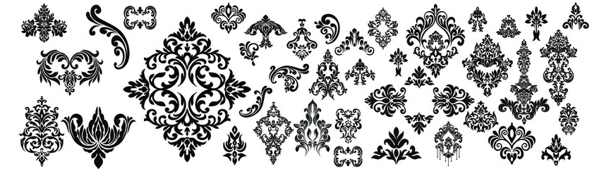 Vector French Luxury rich intricate ornaments. Victorian Royal Style decor