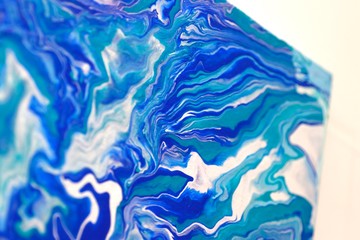 Abstract acrylic fluid-art painting