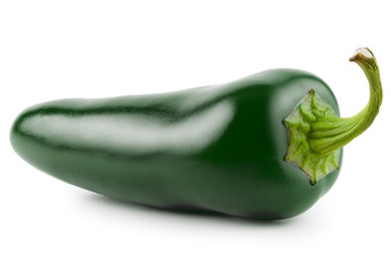 Red jalapeno pepper on a white