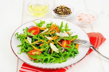 Light vegetable salad, concept of weight loss, healthy eating