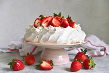 Homemade delicious meringue cake 