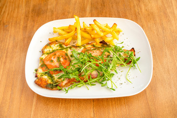 Argentinian-style beef milanesa dish