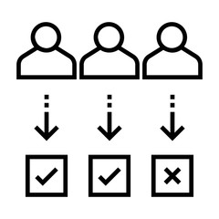 Standpoint icon in line style. Opinion, view sign.