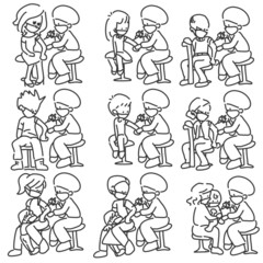 Naklejka premium All ages of human being can take vaccinations for against new viruses. No difference between them,