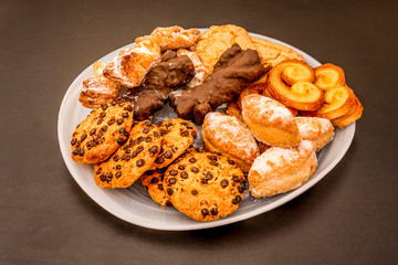 Plate of assorted cakes