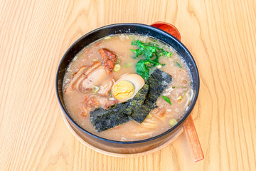 Delicious plate of Japanese ramen
