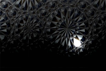 Black embossed background with a luminous element.