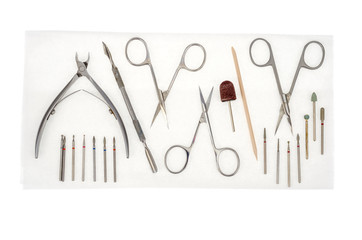 Set of professional manicure tools. Concept of beauty.