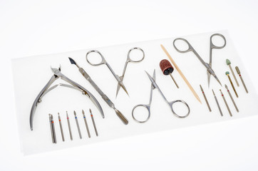 Set of professional manicure tools. Concept of beauty.