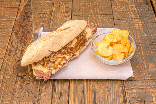 veal pepito with chips