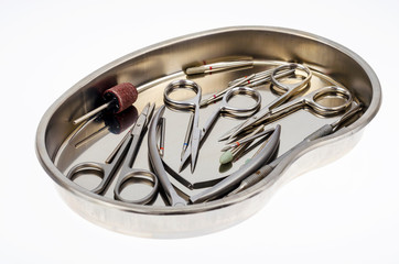 Set of professional manicure tools. Concept of beauty.