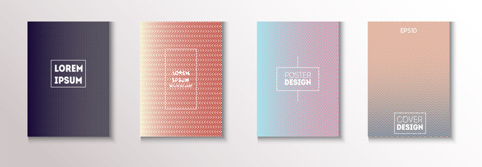 Folded Minimal Cover Vector Set. Funky Magazine Page. Cool 