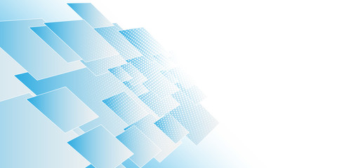 Abstract Blue Square Halftone Blurred Background with Digital Technology Theme