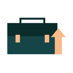 mobile banking, business suitcase profit arrow flat style icon