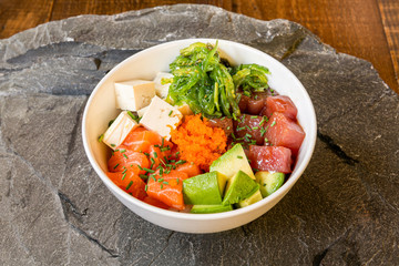 Image of poke bowl with salmon