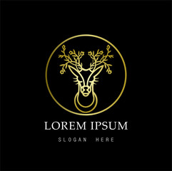 Luxury Logo, gold logo with brand and black background