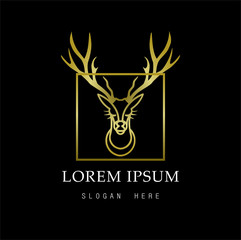 Luxury Logo, gold logo with brand and black background