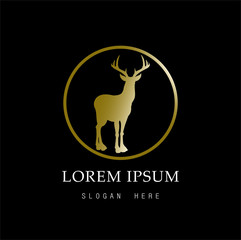 Luxury Logo, gold logo with brand and black background