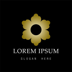 Luxury Logo, gold logo with brand and black background