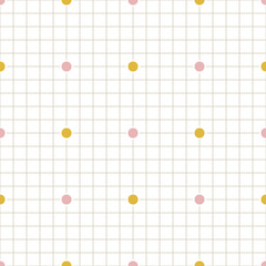 Bright scandi polka dot seamless vector background pattern. Stylized cute kids dotty doodle texture. Kawaii ditsy playful style decor swatch. Decorative modern girly japanese stationery all over print © Limolida Studio