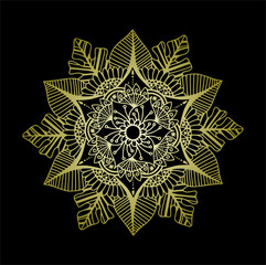Mandala vector, Mandala Luxury, gold mandala with black background