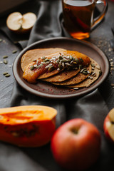 pancakes with pumpkin jam