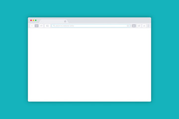 Simple Browser window. Interface web Browser. Web template window screen mockup. Internet empty page for web. Flat design internet browser template