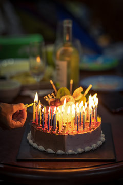 Birthday cake with candles