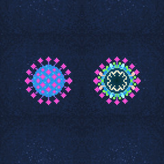 Pixel art coronavirus covid-19