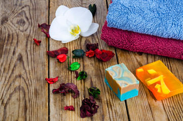 DIY handmade spa soap. Studio Photo