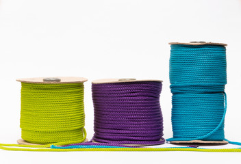 colored threads green, violet, cyan