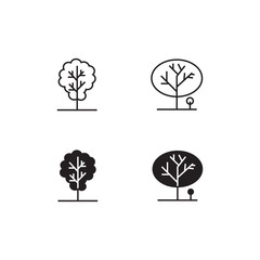 Tree Line and Solid Icon Logo Vector Symbol