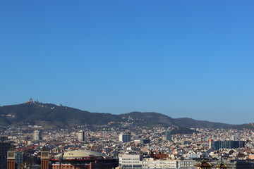 View of Barcelona on a sunny day, Spain