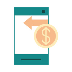 mobile banking, smartphone money transfer bank flat style icon