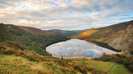 Sky reflected in Lough Tay in the Wicklow Mountains