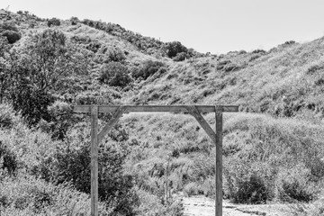 wood frame in the mountains