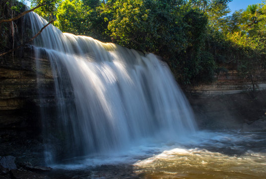 Itapecuru waterfall, in Chapada das mesas, Brazil. Slow shuter speed used to smooth water.