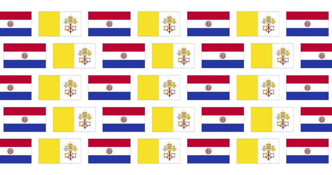 Paraguay Vatican City Holy See Flags Loop Background