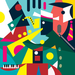 Abstract Cubic Jazz Band (vector Art)