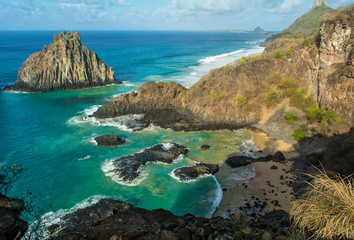The twins, two brothers (2 irmaos), a breathtaking view of Fernando de noronha archipelago, one of the main attractions. 