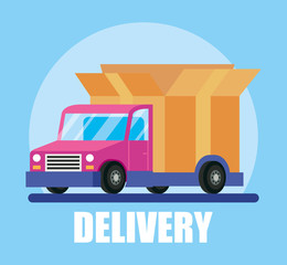 truck delivery service with lettering