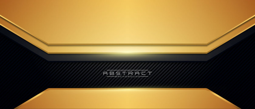 Abstract Banner, Background, Dark Carbon Texture Tech, Gold Shine